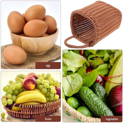 Angoily Hanging Wicker Basket with Rattan Design