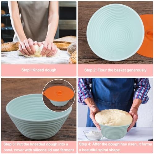 16 Pcs Mini Silicone Bread Proofing Baskets with Lids