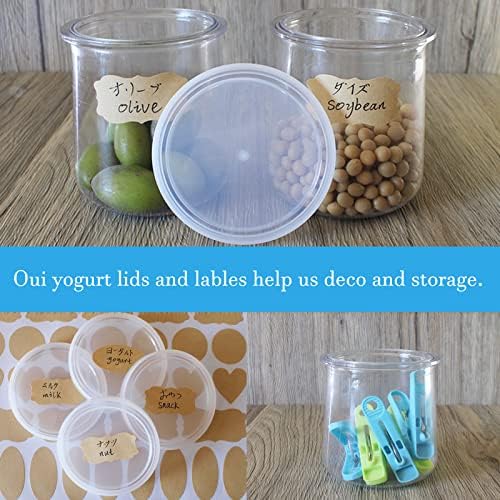 Clear Plastic Yogurt Jar Lids - 28 Pack for Oui Jars