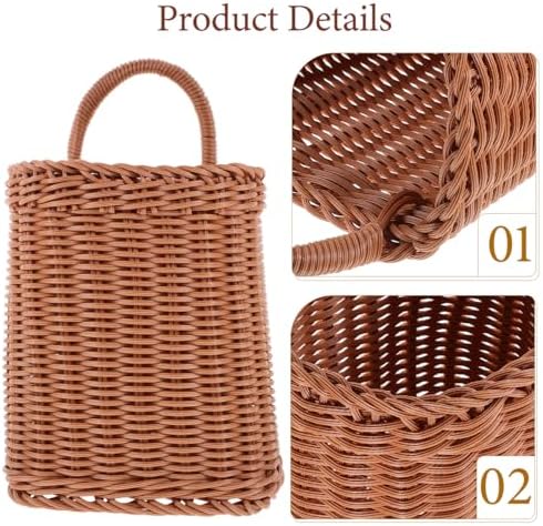 Angoily Hanging Wicker Basket with Rattan Design
