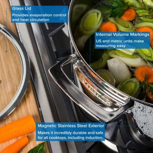 Viking 3-Ply Stock Pot 8 Qt with Glass Lid