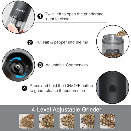 UNIOVC Electric Salt and Pepper Grinder Set