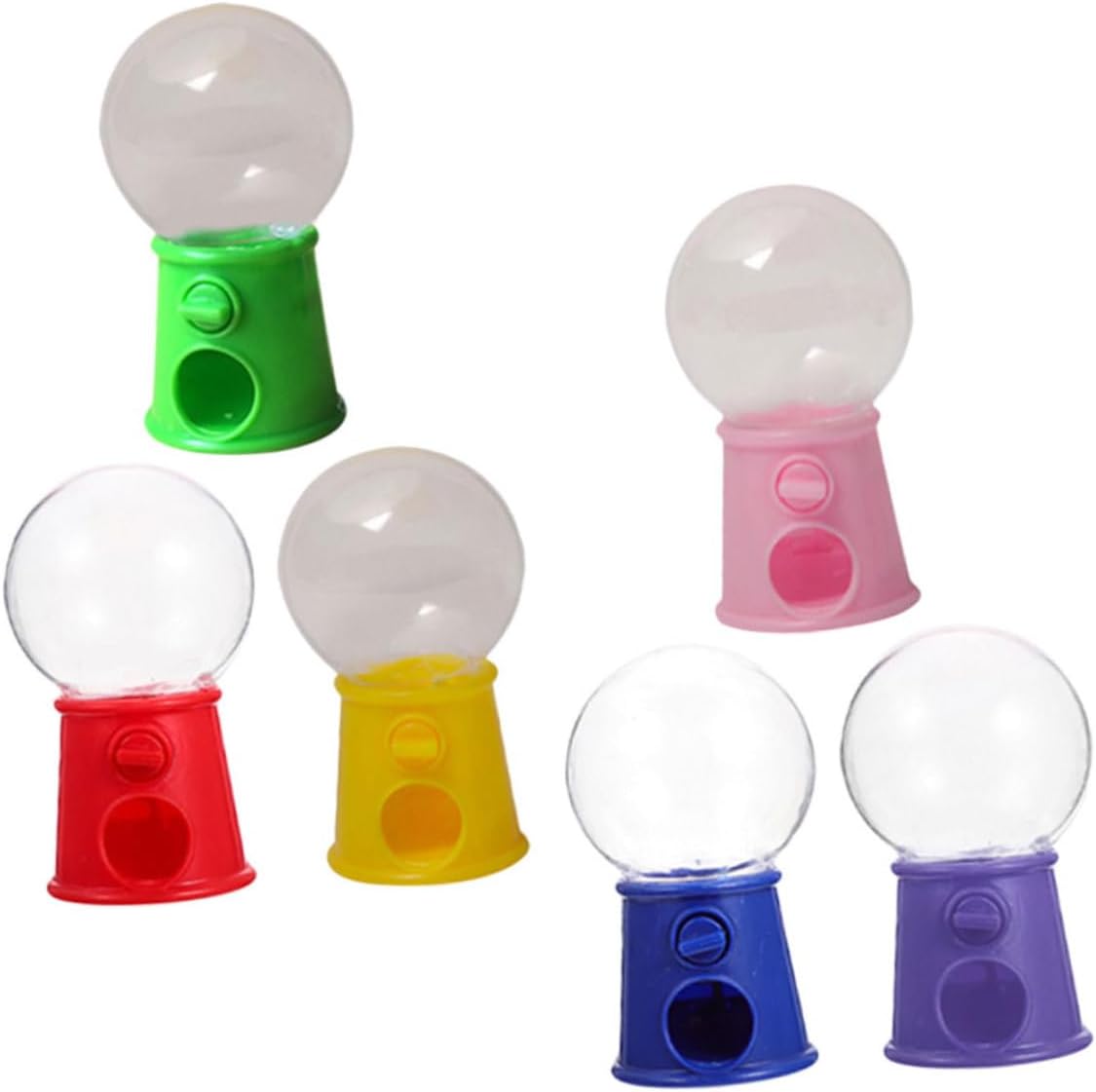 Unomor 6Pcs Mini Gumball Machine Candy Dispenser