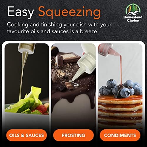 Homestead Choice 7 Pack BPA Free Condiment Squeeze Bottles