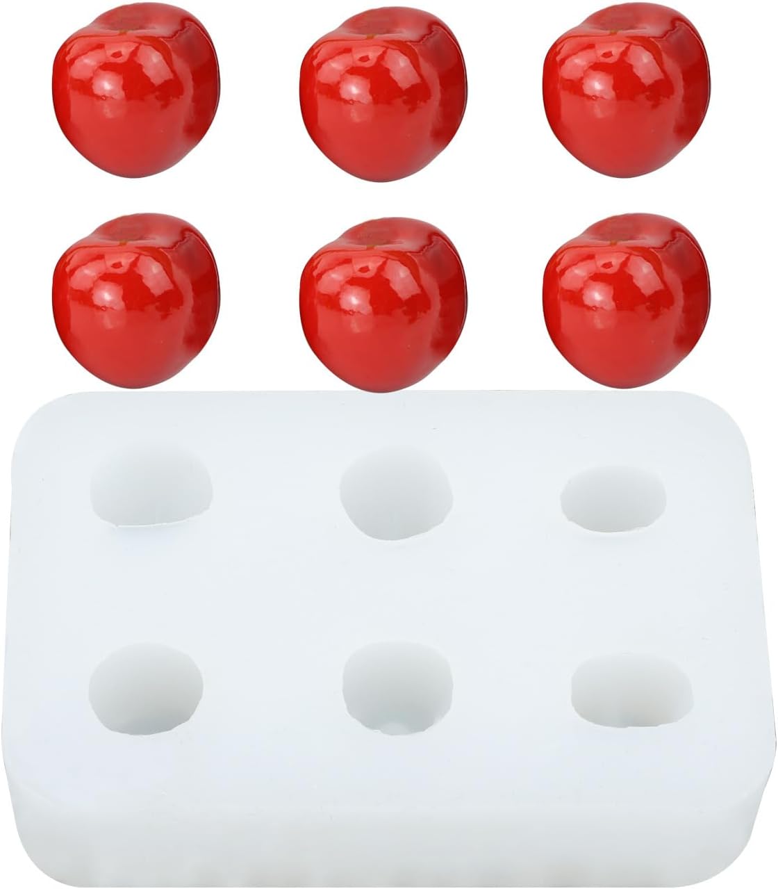 6 Cavity Cherry Silicone Mold for Candy Making