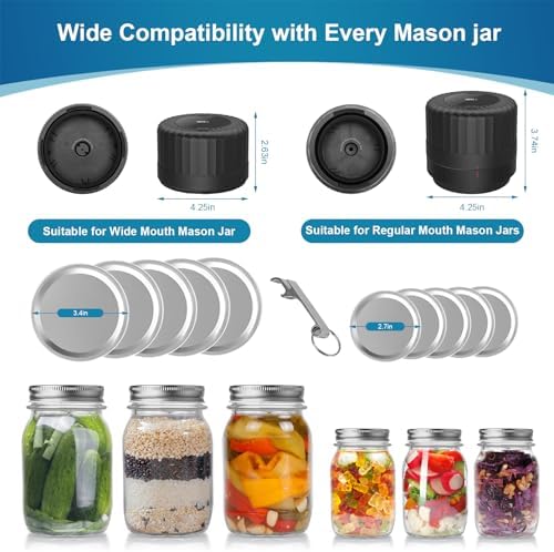 Dicorain Electric Mason Jar Vacuum Sealer Kit Auto Seal