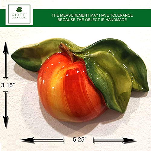 Italian Ceramic Fruits Wall Decor - Hand Painted Grapes Figs Apple