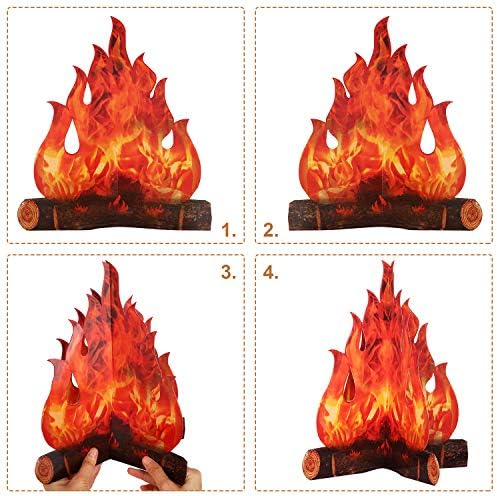 Boao 2 Set Fake Fire Campfire Centerpiece Decor
