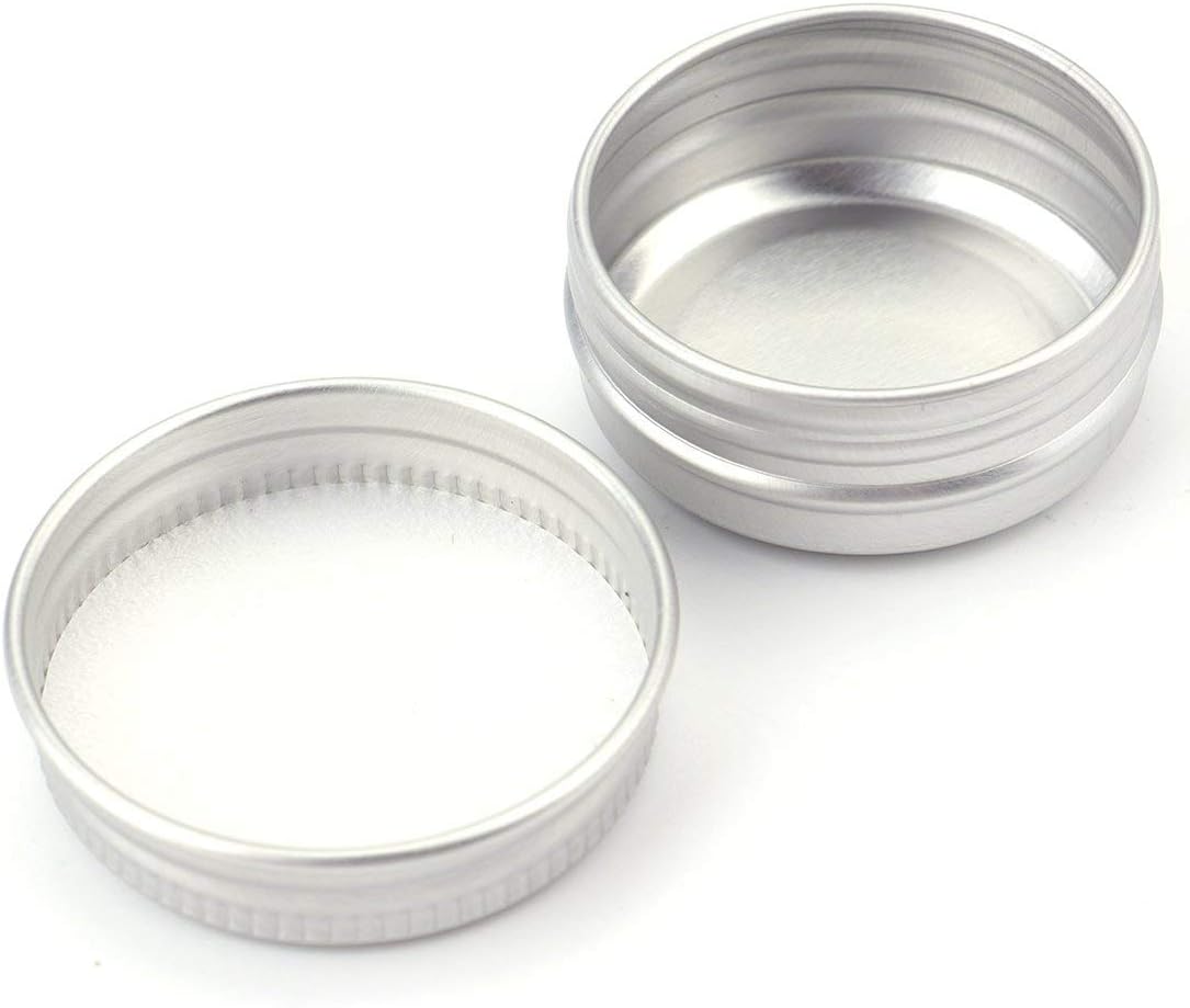 Tosnail 96 Pack Mini Round Aluminum Tins with Screw Lids