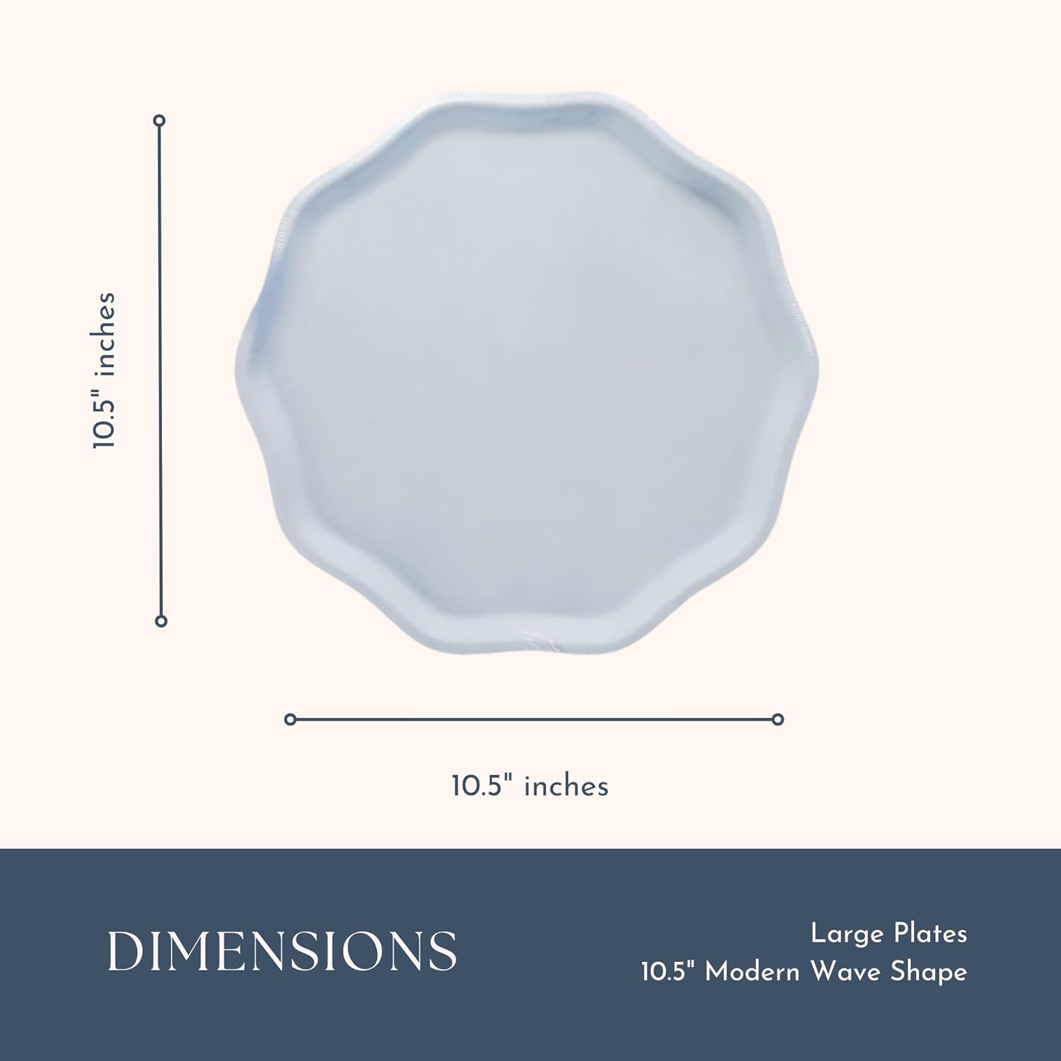 Bonjour Fete Sky Blue Compostable Dinner Plates Pack of 8