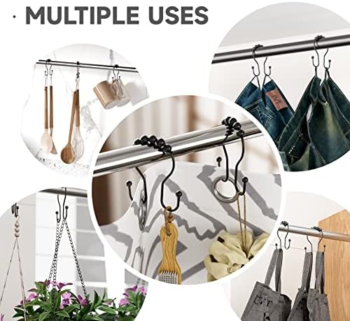 Double Shower Hooks for Curtain Liner and Curtain