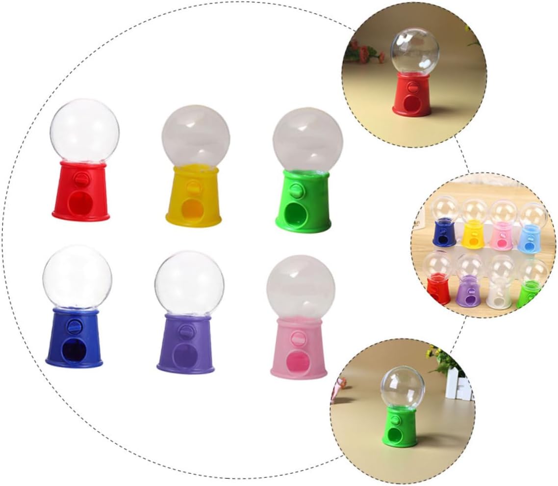Unomor 6Pcs Mini Gumball Machine Candy Dispenser