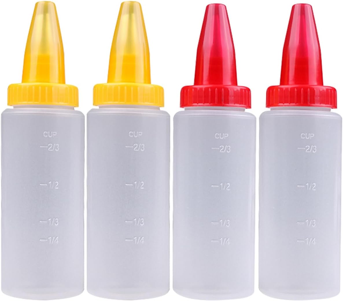 Mikinona 4 Pcs Transparent Squeeze Bottles for Icing and Piping