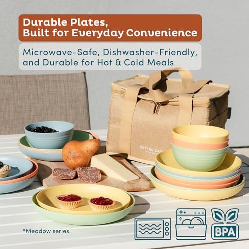Nook Theory Reusable Wheat Straw Plates 8 Pcs Mellow 9