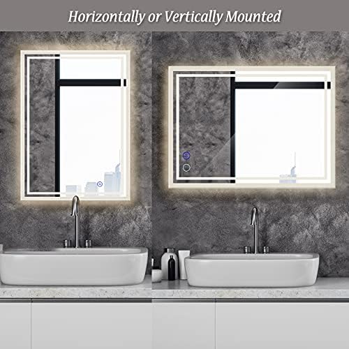 24x32 LED Bathroom Mirror with Anti-Fog and Touch Control