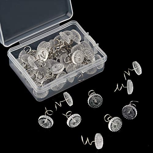 KUUQA Clear Twist Pins for Bed Skirts and Upholstery 50 Pcs