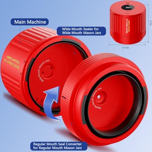 Electric Mason Jar Vacuum Sealer Kit Red