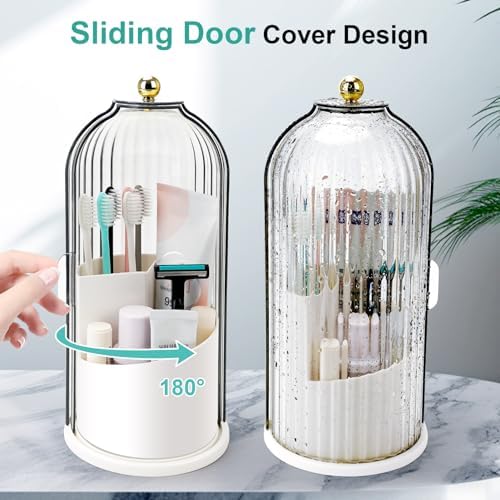 QIYVLOS Toothbrush Holder with Rotating 3 Slots