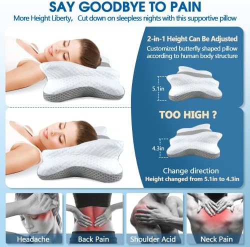 CHxxy Memory Foam Neck Pillow for Pain Relief