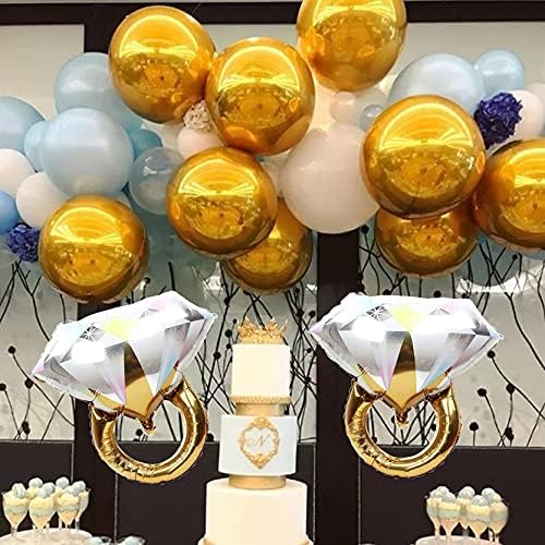 2pcs Diamond Ring Aluminum Balloons for Wedding Parties