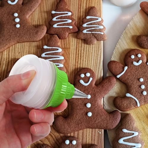 STOBAZA Icing Decorator Bottles 2Pcs with Tips