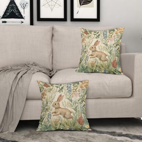 Spring Floral Pillow Covers Set of 2 16x16 Inch