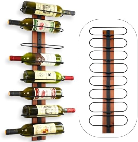 FLstudio Wall Mounted Wine Rack 8 Bottles Organizer