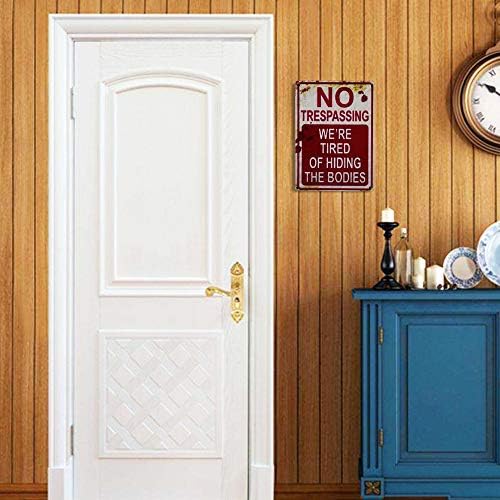 Halloween Decoration Retro Metal Tin Sign Funny Creepy No Trespassing