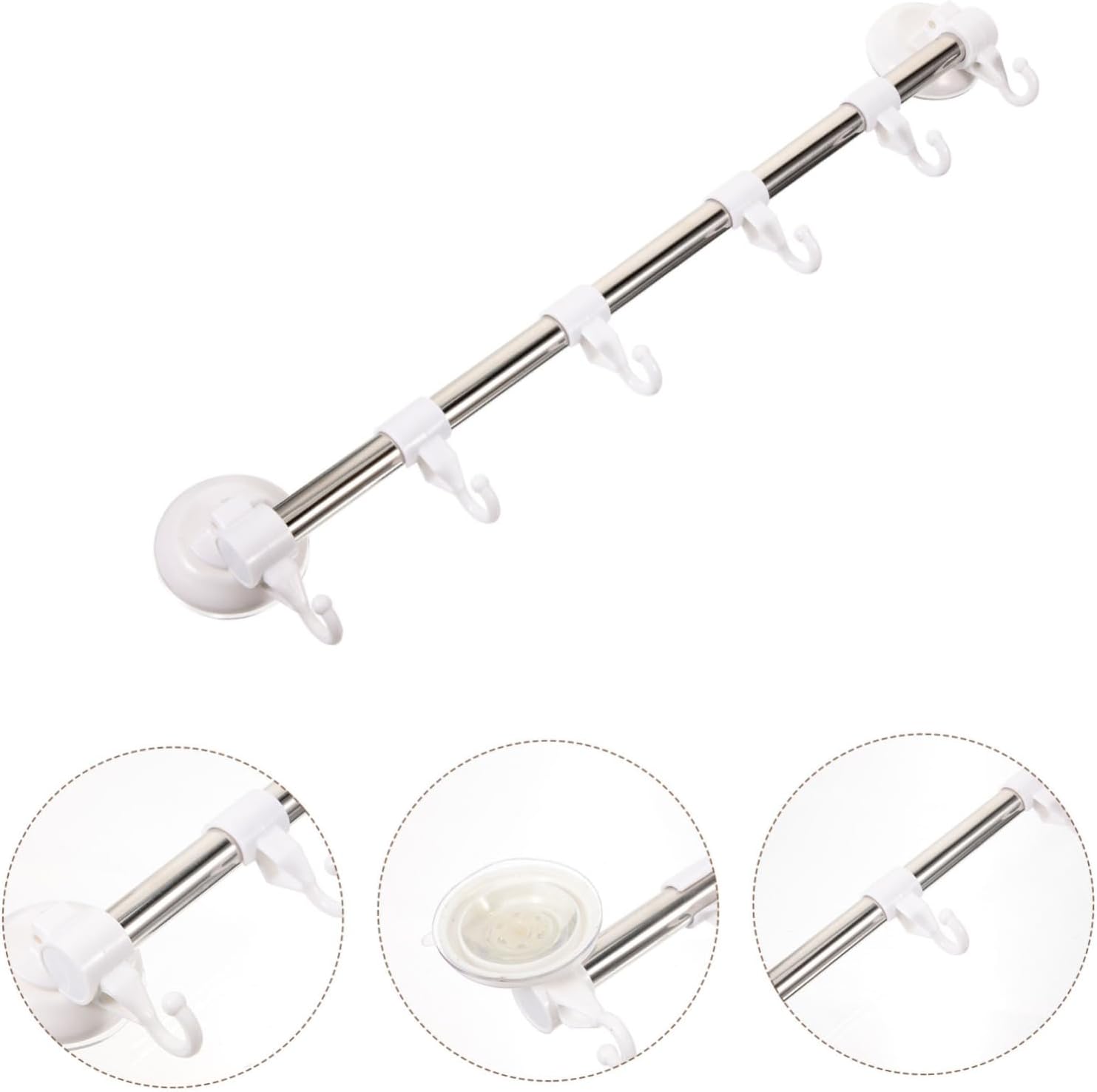 Adjustable Suction Cup Towel Bar Hooks for Wall Mount