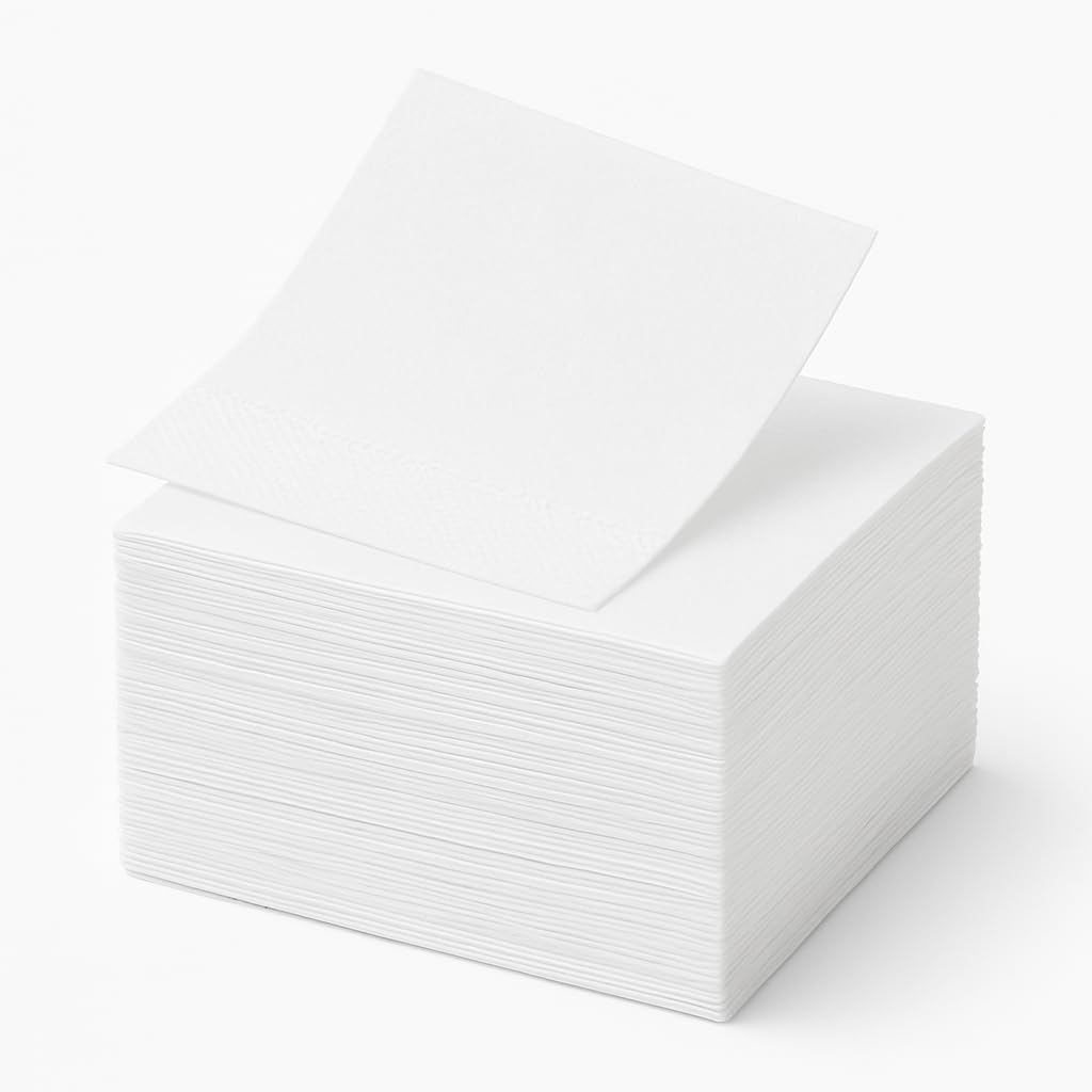White Cocktail Napkins 200 Count 2-Ply Soft Absorbent