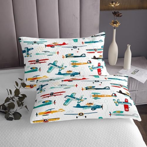 Feelyou Cartoon Aircraft Coverlet Set for Kids