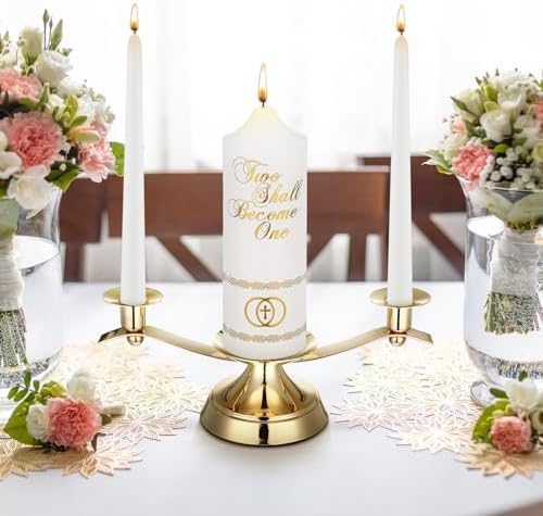 Irenare Unity Candles with Holder Set for Wedding Decor