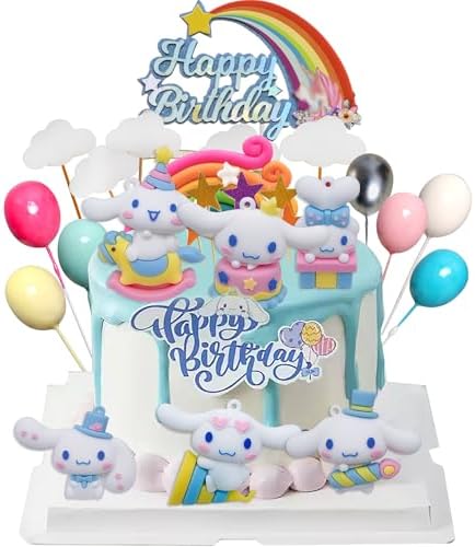 30Pcs Cute Cake Topper Set for Birthday Party Decorations