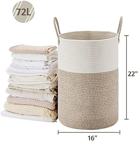 VIPOSCO Large Laundry Hamper with Woven Rope Design