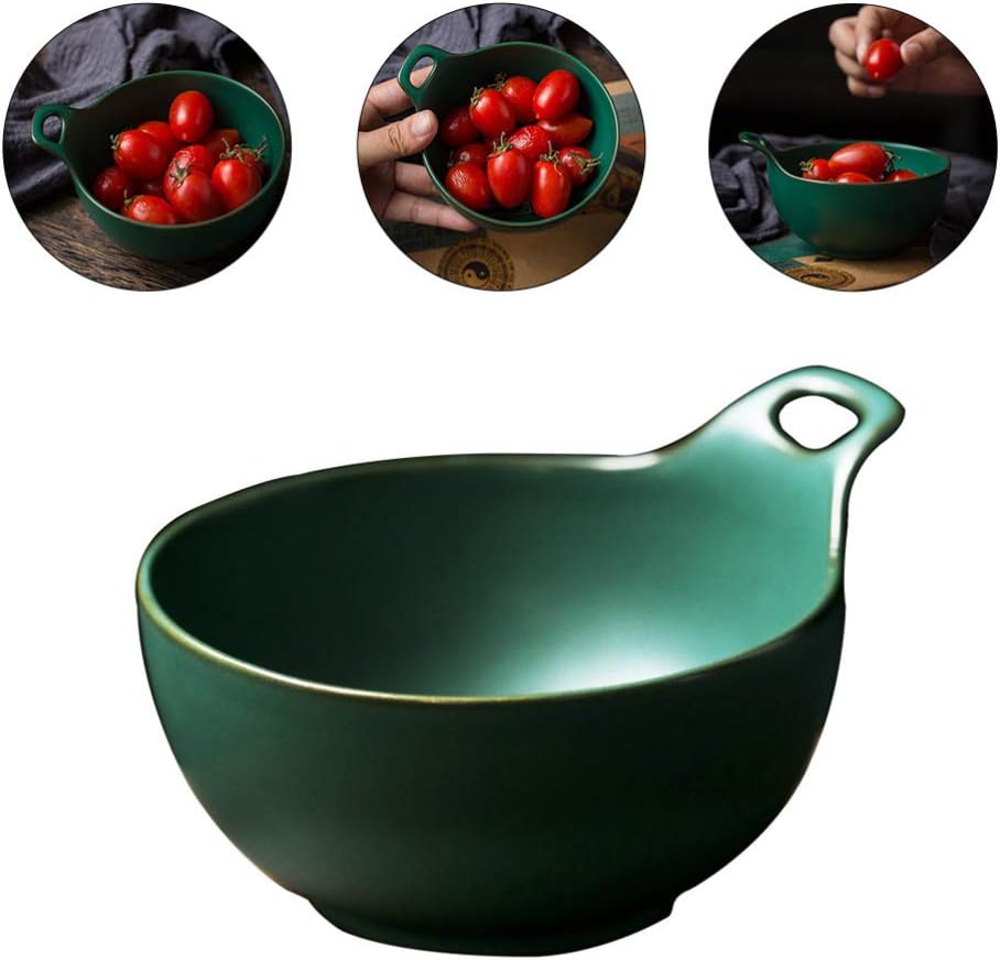 Hemoton Ceramic Ice Cream Bowl Decorative Salad Dish