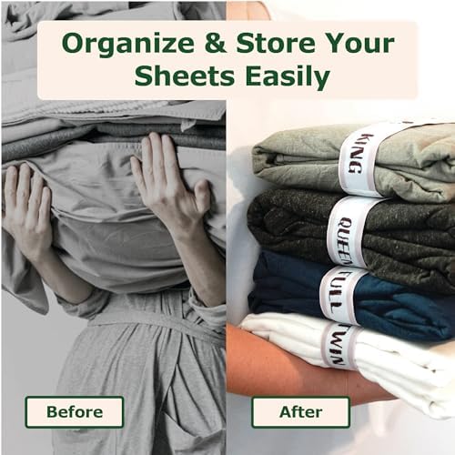 ECOHomes Bed Sheet Organizer Bands 4PCS Cream