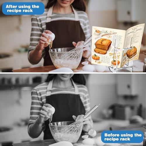 Cinnvoice Acrylic Cookbook Stand for Kitchen Counter Display
