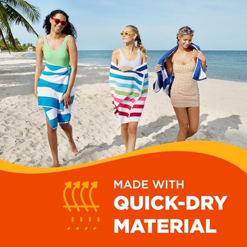 Ben Kaufman Cabana Stripe Beach Pool Towel 6 Pack