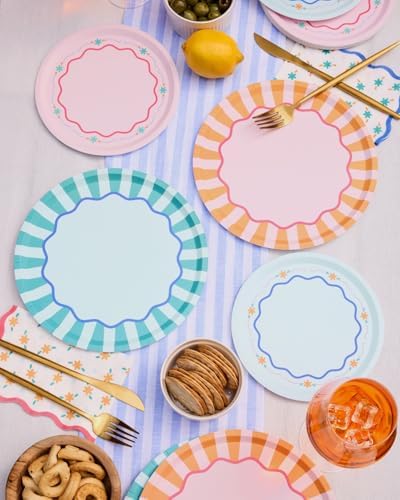 XO Fetti Italian Summer Paper Plates 32pk Mix Sizes