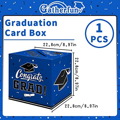 Gatherfun Graduation Decorations Card Box Blue