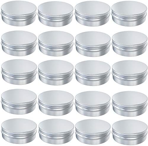 20 Pcs 2 Ounce Aluminum Tin Jars with Screw Lid