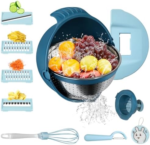 4 in 1 Colander with Mixing Bowl Set - Blue