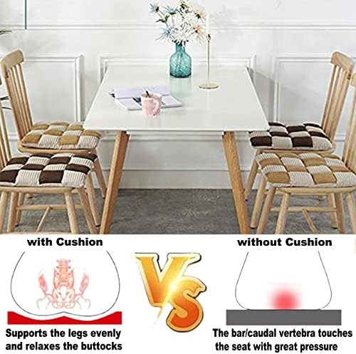 Corduroy Chair Cushions with Ties Set of 2