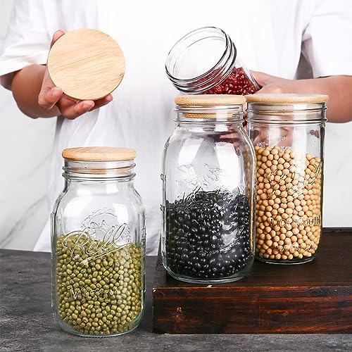 DingCo Mason Jar Lids - 8PCS Reusable Wide Mouth Wood Lids