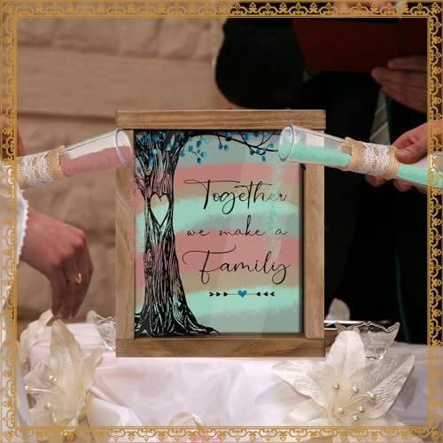 Wedding Unity Sand Ceremony Set with Wood Box and 4 Vases