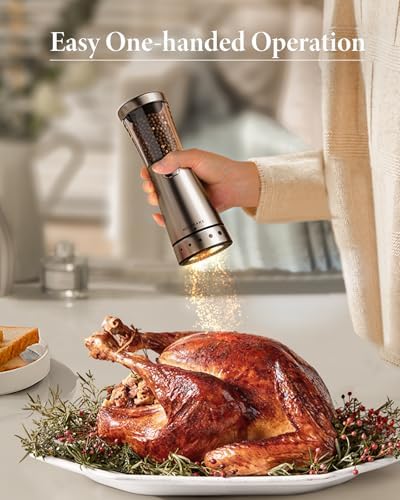 Electric Salt and Pepper Grinder Set with Rechargeable Battery