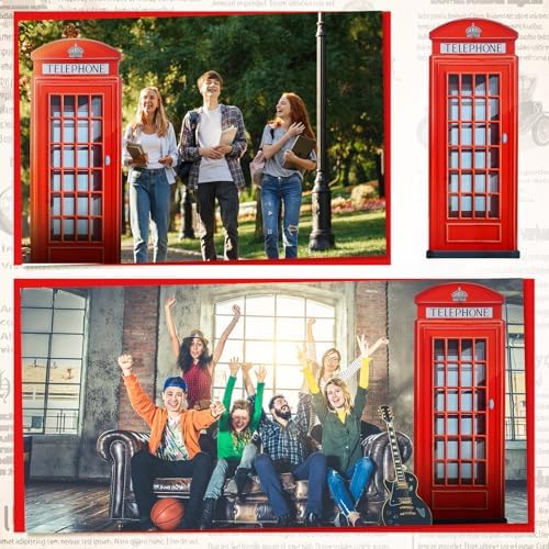 Beeveer 64 Ft Red Phone Booth Cutout Decor