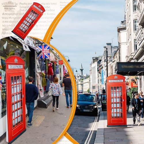 Beeveer 64 Ft Red Phone Booth Cutout Decor