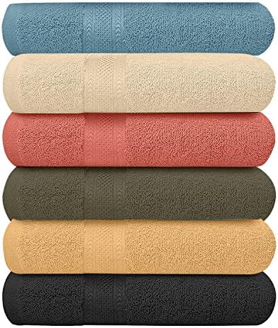 Pack of 6 Bath Towels Set 27 x 54 Inches