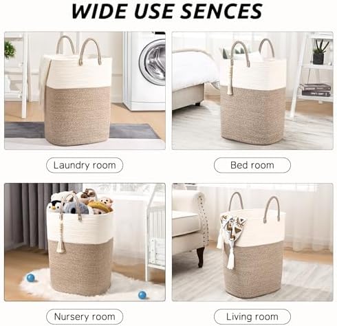 Wenmer Woven Laundry Basket with Beads Tassel